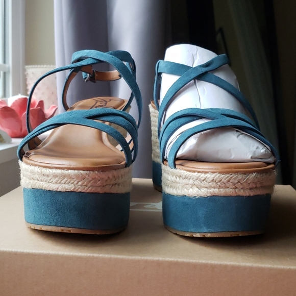 NIB Mineral Blue Zodiac Yolanda wedge sandal - Picture 7 of 12